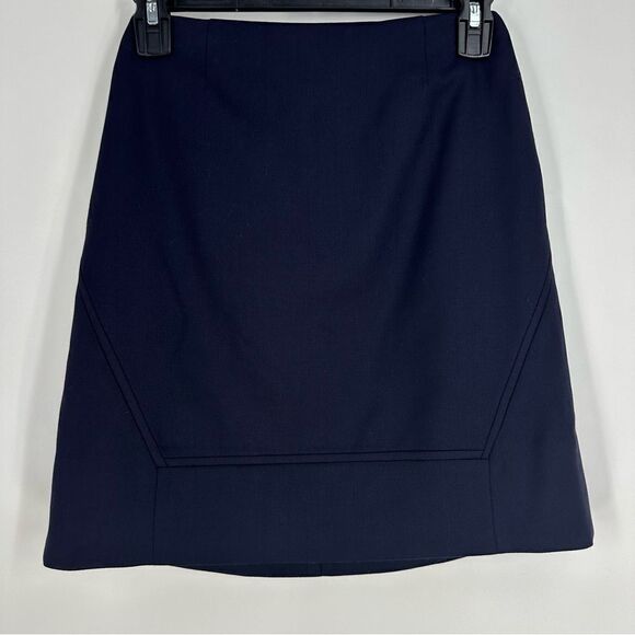 TORY BURCH Women’s Navy Wool Lined  Mini Skirt Sz 0 - Picture 1 of 5
